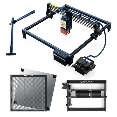 SCULPFUN S30 Pro Max 20 W-os lézergravírozó automatikus levegő-rásegítő rendszerrel, CAM500 kamerával és forgóhengerrel, valamint 400x400 mm-es méhsejt munkaasztallal