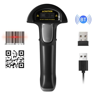Vezeték nélküli 2D 1D vonalkód-leolvasó BT+2.4G+USB vezetékes csatlakozású, nagy sebességű szkennelés – talapzat nélkül