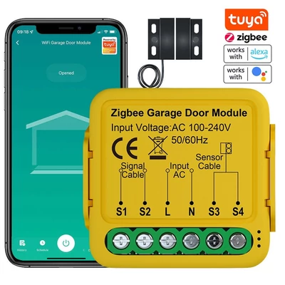 Tuya ZigBee intelligens garázsajtó vezérlő modul mobiltelefon távirányító Tuya APP vezérlő