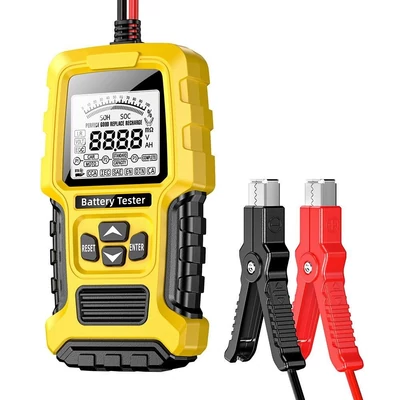 FOXSUR 12V 24V autóakkumulátor teszter LCD-vel, akkumulátorelemző teszteszközzel - Sárga