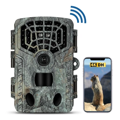 4K 32MP, WiFi nyomvonal kamera, éjszakai látás, vízálló - Szürke