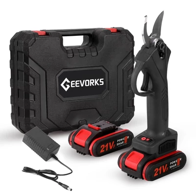 21 V vezeték nélküli elektromos metszőolló - Fekete