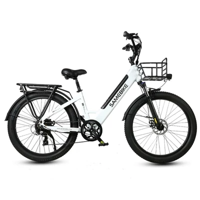 SAMEBIKE RS-A01 elektromos kerékpár, 26*3,0 hüvelykes, zsíros gumiabroncs, 500 W, 90-100 km-es hatótáv - Fehér