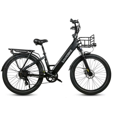 SAMEBIKE RS-A01 elektromos kerékpár, 26*3,0 hüvelykes, zsíros gumiabroncs, 500 W, 90-100 km-es hatótáv - Fekete
