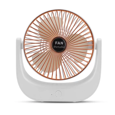 Hordozható mini asztali elektromos hűtőventilátor, 3 fokozatban állítható - Fehér és arany