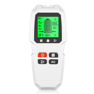 Stud Finder fali szkenner 5 az 1-ben elektronikus Stud Detector HD LCD kijelzővel - Fehér