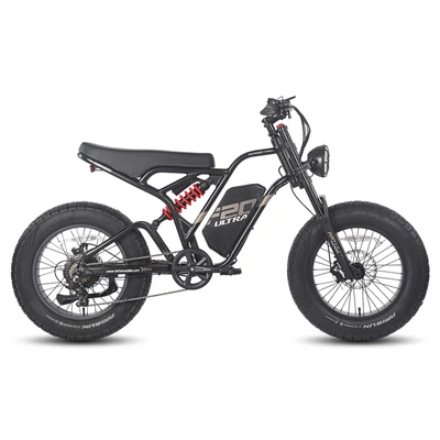 FAFREES F20 ULTRA elektromos kerékpár, 20*5 hüvelykes zsírgumi, 750 W-os kefe nélküli agymotor - Fekete és piros