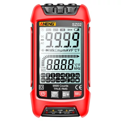 ANENG SZ02 Intelligens digitális multiméter, automatikus hatótávolság 9999 NCV - Piros