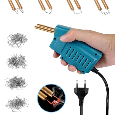 Műanyag hegesztőkészlet 200 db forró tűzőkapcsokkal, mini kézi hegesztőgéppel - Cián