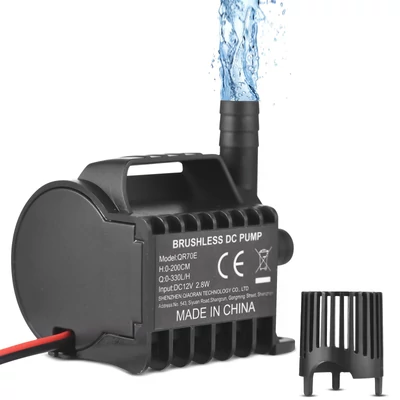 Merülő 12 V-os elektromos vízszivattyú, kis szökőkút szivattyú - max. 1,5m-es emeléssel, 500 l/h