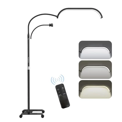 Andoer HD-63X 30 W LED töltőlámpa, 20 hüvelykes padló LED videolámpa, szépség állólámpa - Fekete