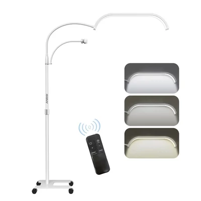 Andoer HD-63X 30 W LED töltőlámpa, 20 hüvelykes padló LED videolámpa, szépség állólámpa - Fehér