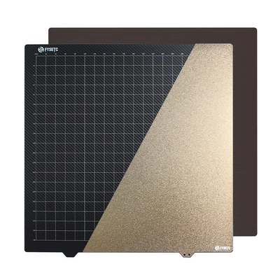 430x430 mm-es PEI építőlemez 3D nyomtatóágy kétoldali porbevonatú PEI + sima szénszálas felületű rugós acél rugalmas platform mágneses alappal