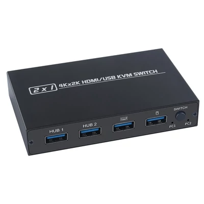 AIMOS AM-KVM 201CL 2 az 1-ben HDMI/USB KVM kapcsoló