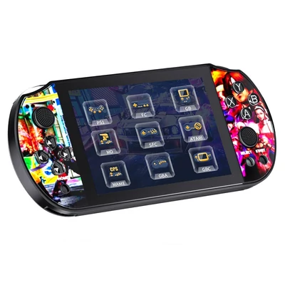 Q3 kézi játékkonzol, 4,3 hüvelykes, nagy képernyős, hordozható videojáték-konzol 10 000+ játékkal előre betöltve - Piros