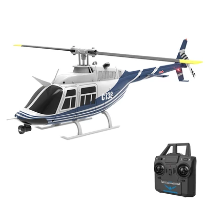 ERA C138 2,4 GHz-es távirányítós helikopter, 4 csatornás egypropelleres csűrő nélküli helikopter - Kék, 2 akkumulátor