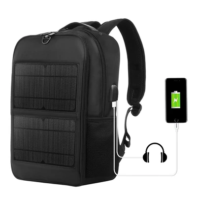 Napelemes hátizsák 14 W-os napelemmel, kettős USB-porttal, vízálló