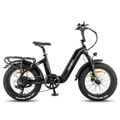 FAFREES F20 Master elektromos kerékpár 20 * 4,0 hüvelykes zsíros gumiabroncsok 500 W hátsó hajtómotor 48 V 22,5 AH akkumulátor - Fekete