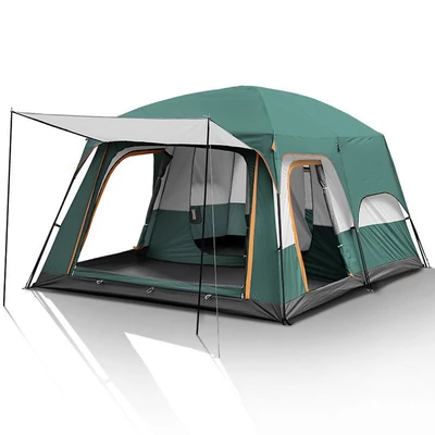 Outdoor Travel Camping Sátor 8-12 fő részére, Vízálló sátor - Sötét zöld