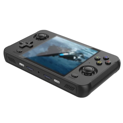 R40S Retro Pocket kézi játékkonzol – 4 hüvelykes IPS képernyő, beépített WIFI 2.4＋Bluetooth, kettős tárhely - Fekete