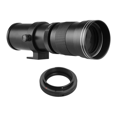 Fényképezőgép MF szuper teleobjektív F/8.3-16 420-800 mm T rögzítés adaptergyűrűvel - Fekete