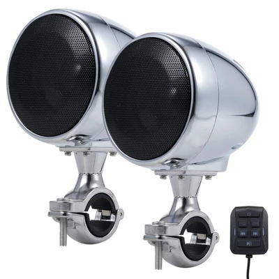 SPK350 3,5 hüvelykes vízálló, BT motorkerékpár hangszóró kettős 15 W-os hangszóróval, 300 W csúcsteljesítmény - Ezüst