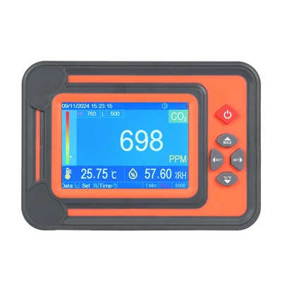 3 az 1-ben szén-monoxid érzékelő, digitális CO2 monitor, CO2 mérő gázelemző detektor - Narancs