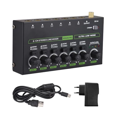 MAX600-PRO 6 csatornás mini audio keverő