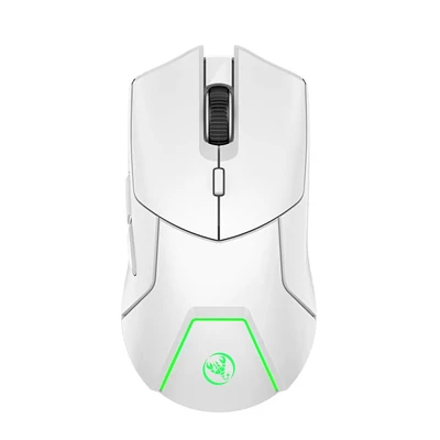 HXSJ T40 vezeték nélküli 2.4G Dual BT5.1 hárommódusú újratölthető játékegér 4000DPI - Fehér