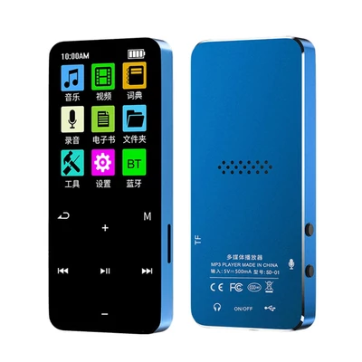 MP3 lejátszó BT 5.2-vel, hordozható digitális sportaudio lejátszó, beépített tiszta hangszóró - 8GB, kék