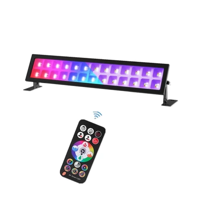 48W 72LED RGB lámpa, UV fekete fényű fali alátét, UV fényű rúdmosó lámpa