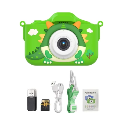 X12S 1080P Kids digitális fényképezőgép, aranyos digitális videokamera gyerekeknek - Zöld