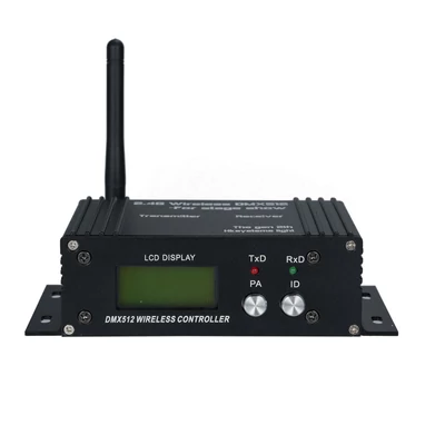 DMX 512 2.4G vezeték nélküli vezérlő, adó-vevő, LCD kijelző teljesítmény