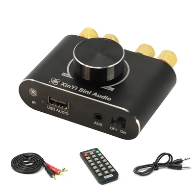 100W+100W BT 5.1 vezeték nélküli audio teljesítményerősítő - Fekete