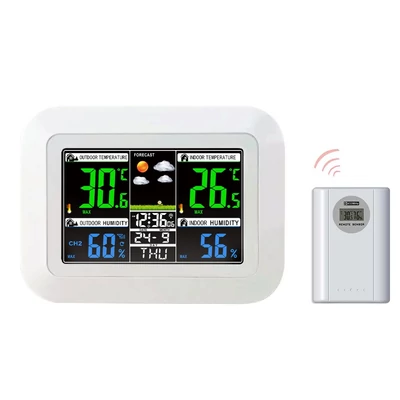 Többfunkciós otthoni/irodai meteorológiai állomás színes digitális kijelzős óra