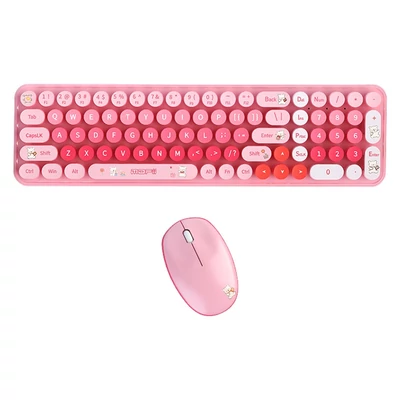 Mofii vezeték nélküli billentyűzet és egér készlet, BabyBear 2.4G USB - Pink