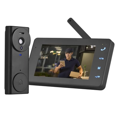 2.4G vezeték nélküli video csengő kamera monitorral, kijelzővel