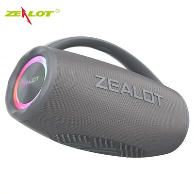 ZEALOT S97 80 W vezeték nélküli BT hangszóró erőteljes basszussal és színes fényekkel - Szürke