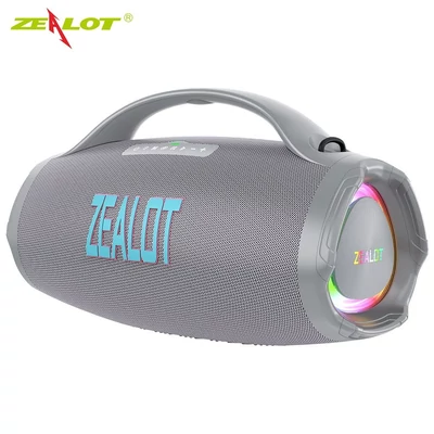 ZEALOT S98 BT vezeték nélküli sztereó hangszóró 150 W-os dübörgő hanggal, színes fényekkel - Szürke