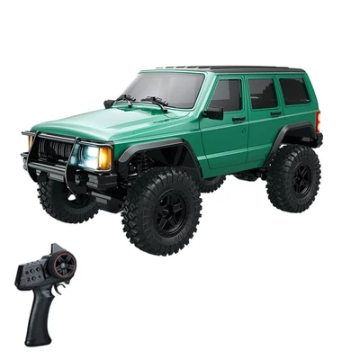 2,4 GHz-es 1:18 4WD újratölthető elektromos terepjáró LED lámpákkal - Zöld, 3 akkumulátor