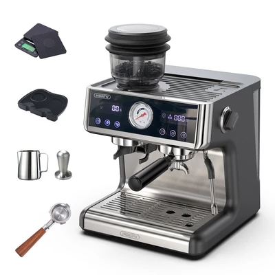 HiBREW H7A kávéfőző eszpresszógép, 20 bar nyomás, kettős kazánrendszer
