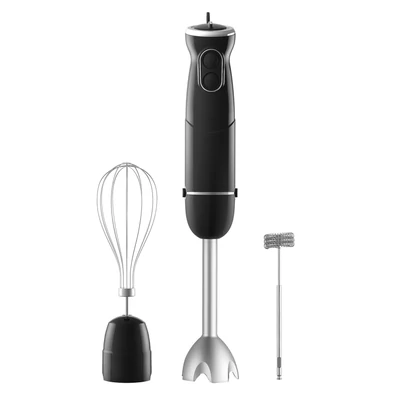 homgeek 500 W-os merítős botmixer, 3 az 1-ben, 6 sebességes elektromos botmixer turbó funkcióval - Fekete