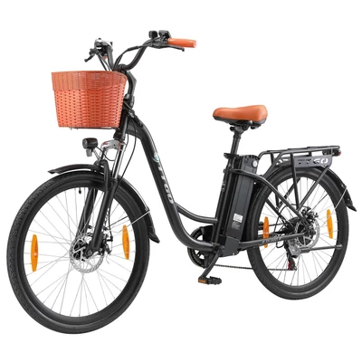 TTGO YY-26ST elektromos kerékpár, 26*1,95 hüvelykes gumik, E kerékpár férfi/női, 250 W-os motor - Fekete