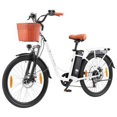 TTGO YY-26ST elektromos kerékpár, 26*1,95 hüvelykes gumik, E kerékpár férfi/női, 250 W-os motor - Fehér