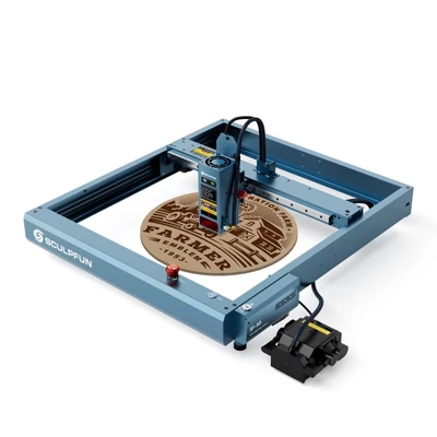 Sculpfun SF-A9 40 W lézergravírozó / vágógép ultrafinom lézerponttal, 0,1 mm/0,15 mm állítható, precíz pozícionálás, automatikus légsegéd