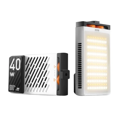 ZHIYUN M40 40W hordozható LED videólámpa – Állítható fényerő (2700K-6200K), 14000 lux, CRI 96+, gyors PD töltés vloghoz és élő közvetítéshez
