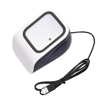 1D 2D QR asztali vonalkódolvasó, kéz nélküli USB, Plug&Play, Windows/Android kompatibilis, nagy ablak, bolt/könyvtár/mobil fizetés