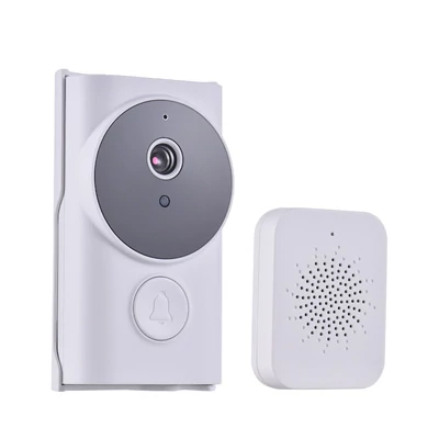 WiFi okos csengő kamerával, TY alkalmazásvezérléssel, infravörös éjjellátással, tölthető videó kaputelefon, kétirányú hanggal otthonra, irodára - Fehér