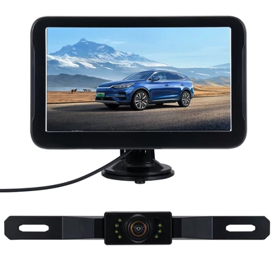 Vízálló tolatókamera 7" IPS monitorral, AHD éjjellátó, 150°-os széles látószög, állítható segédvonalak, LED-es autós kamera készlet
