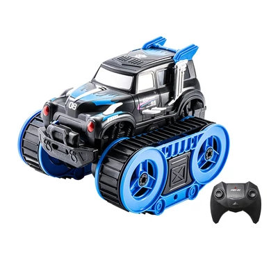 Távirányítós kaszkadőr autó, 2.4 GHz 4WD, kétoldalas, vízen és terepen járó játékautó fiúknak és lányoknak - Kék